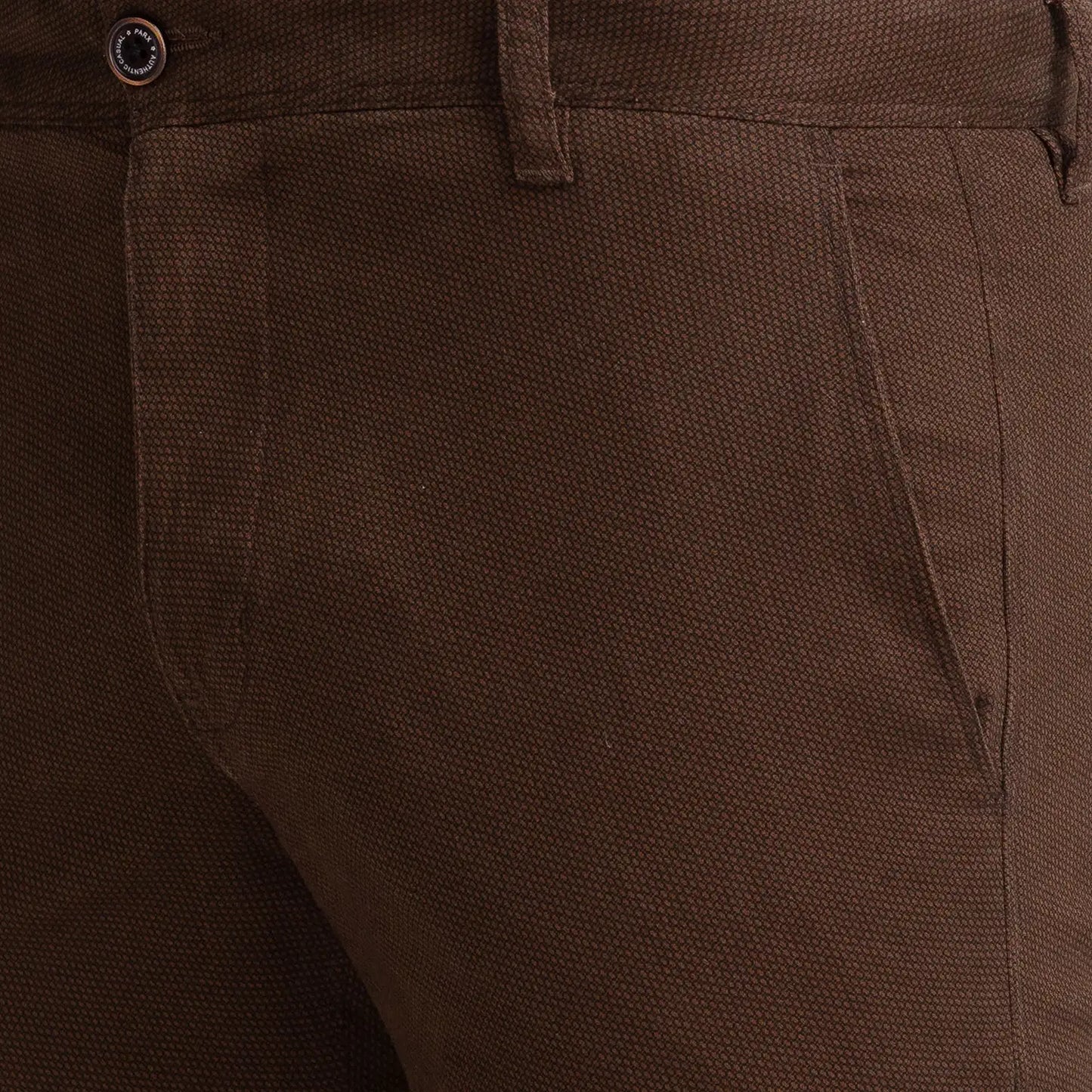 Men Tapered Fit Medium Fawn Trouser