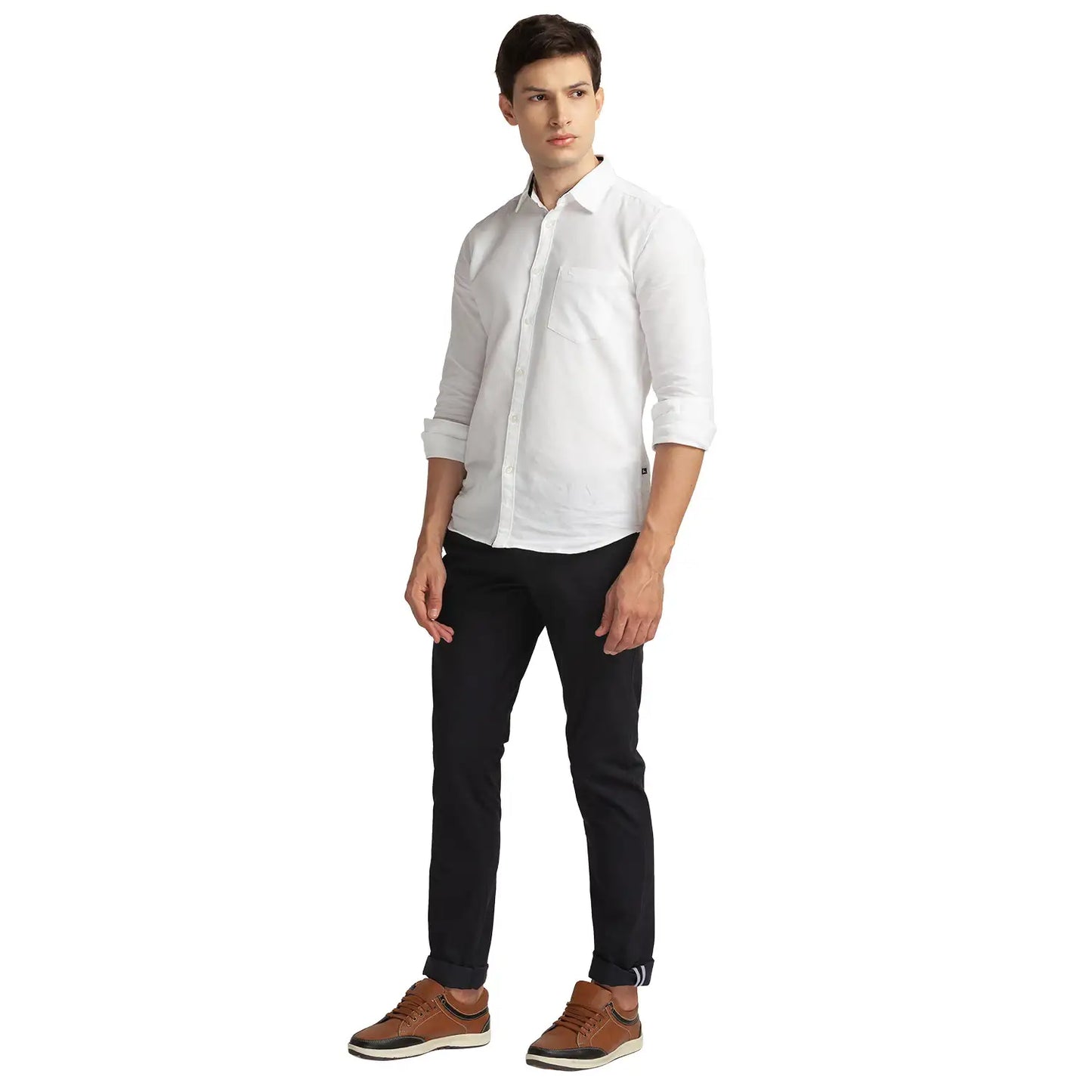 Men Tapered Fit Medium Green Trouser