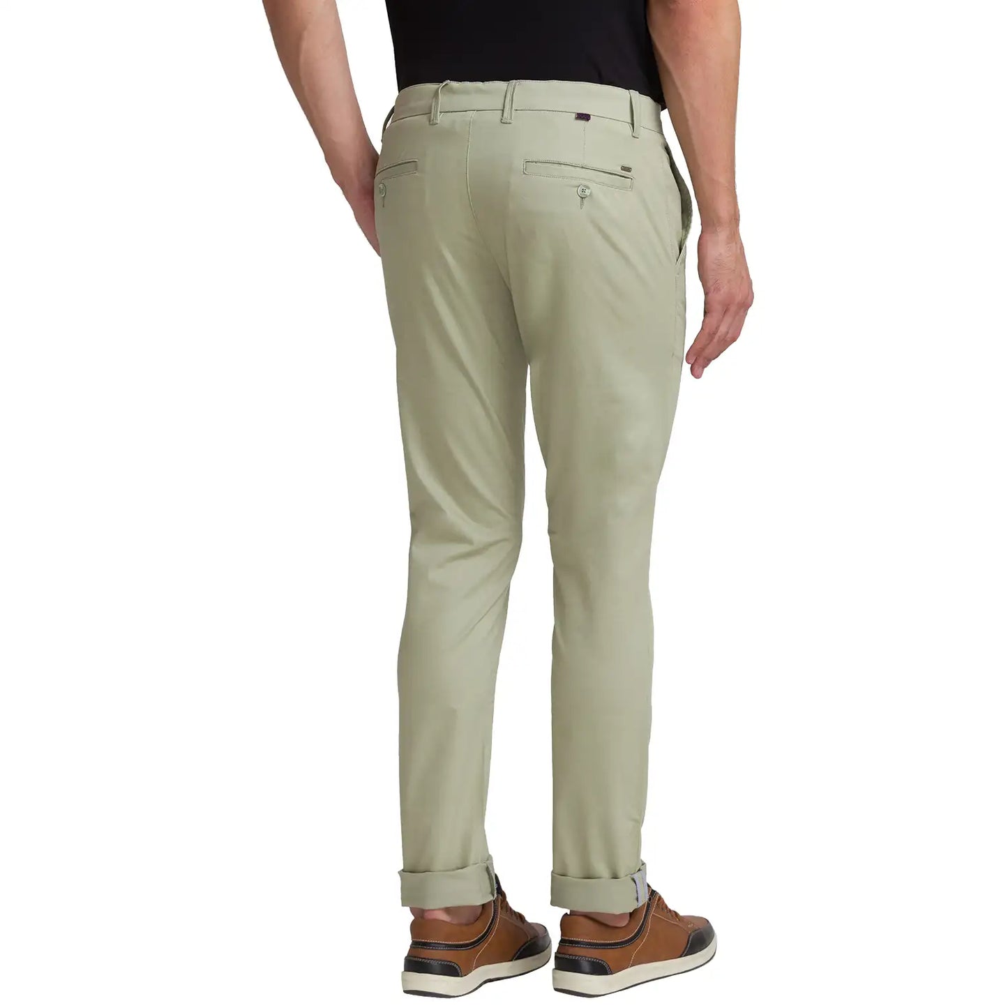 Men Tapered Fit Dark Brown Trouser