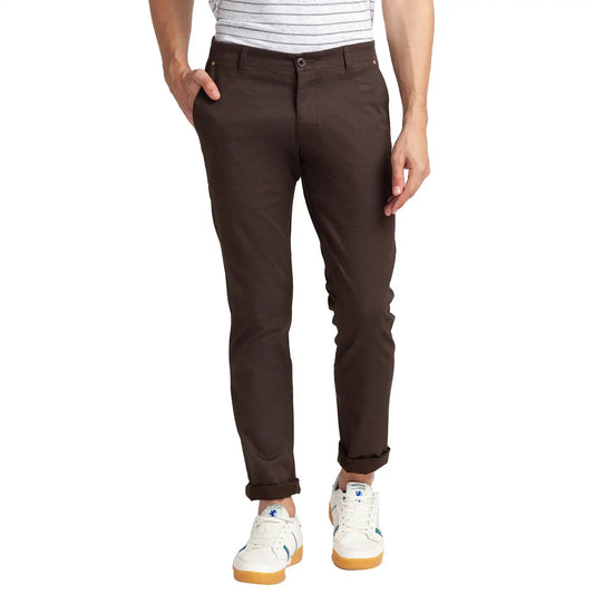 Men Slim Fit Dark Blue Trouser