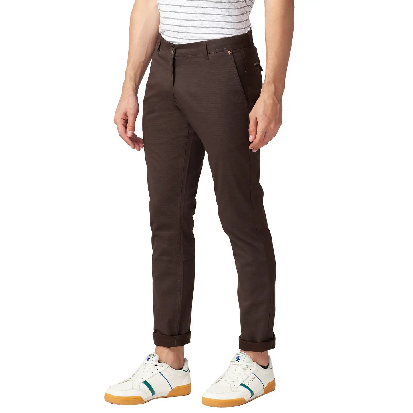 Men Slim Fit Dark Blue Trouser