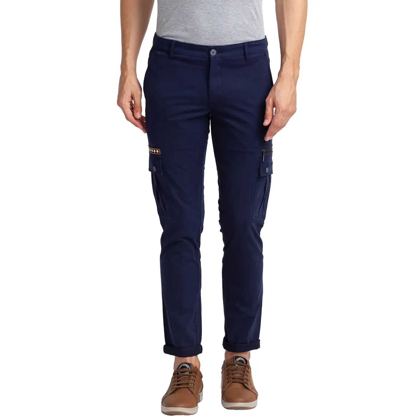 Men Tapered Fit Dark Grey Trouser