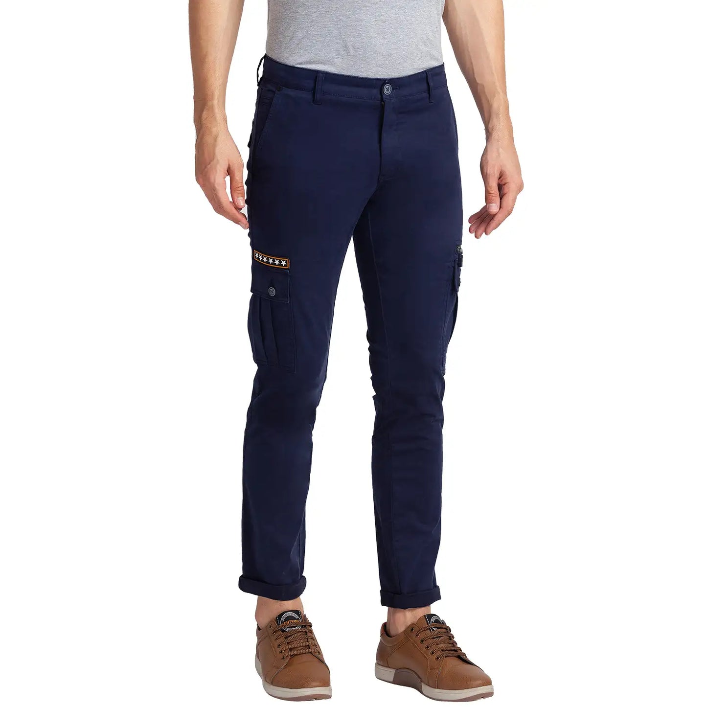 Men Tapered Fit Dark Grey Trouser