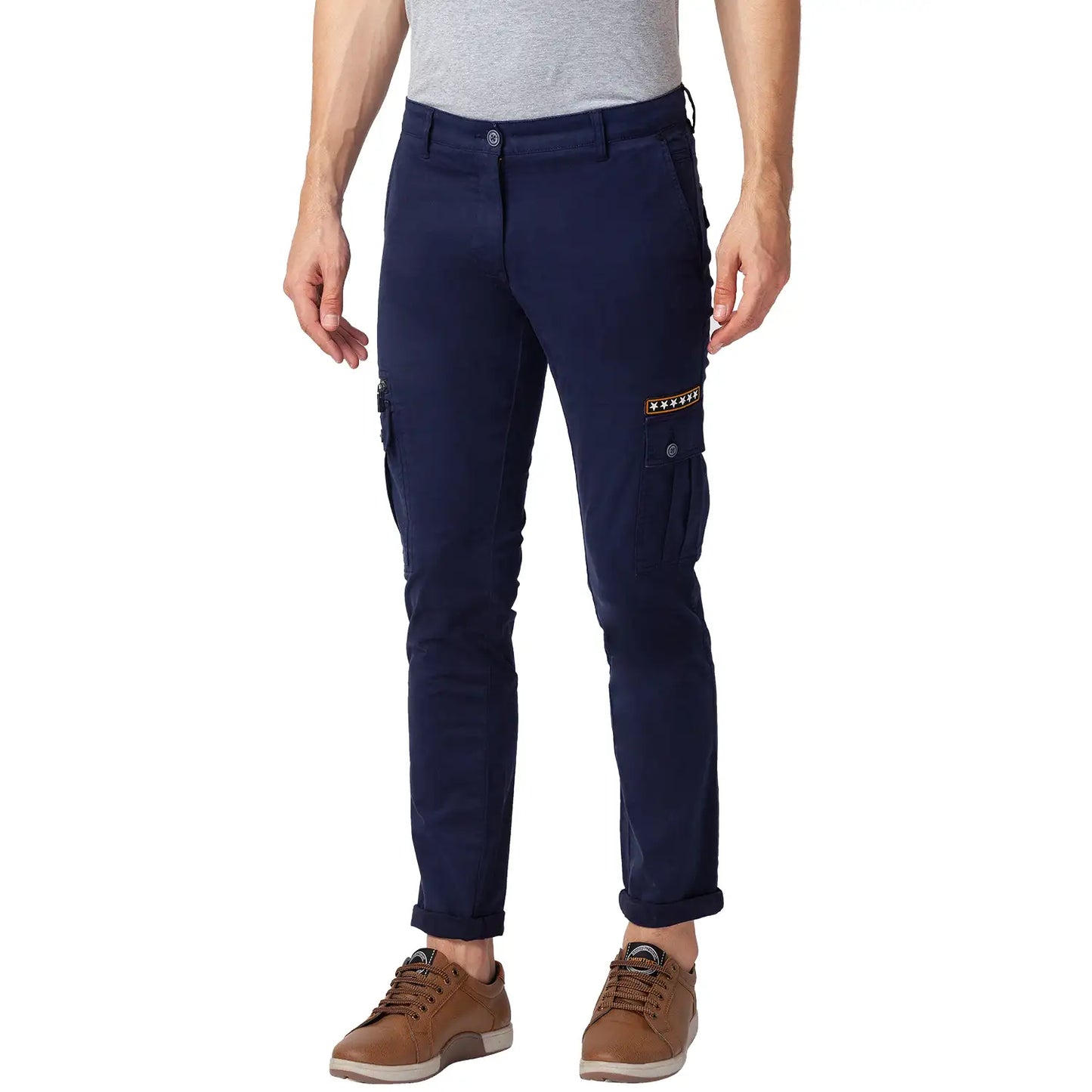 Men Tapered Fit Dark Grey Trouser
