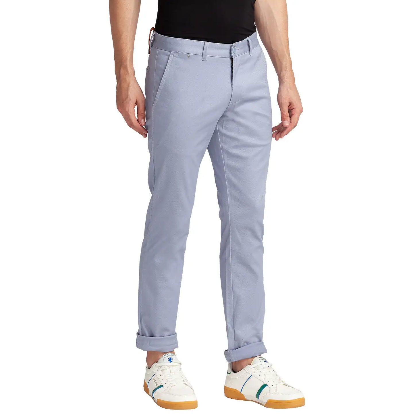 Men Tapered Fit Medium Grey Trouser