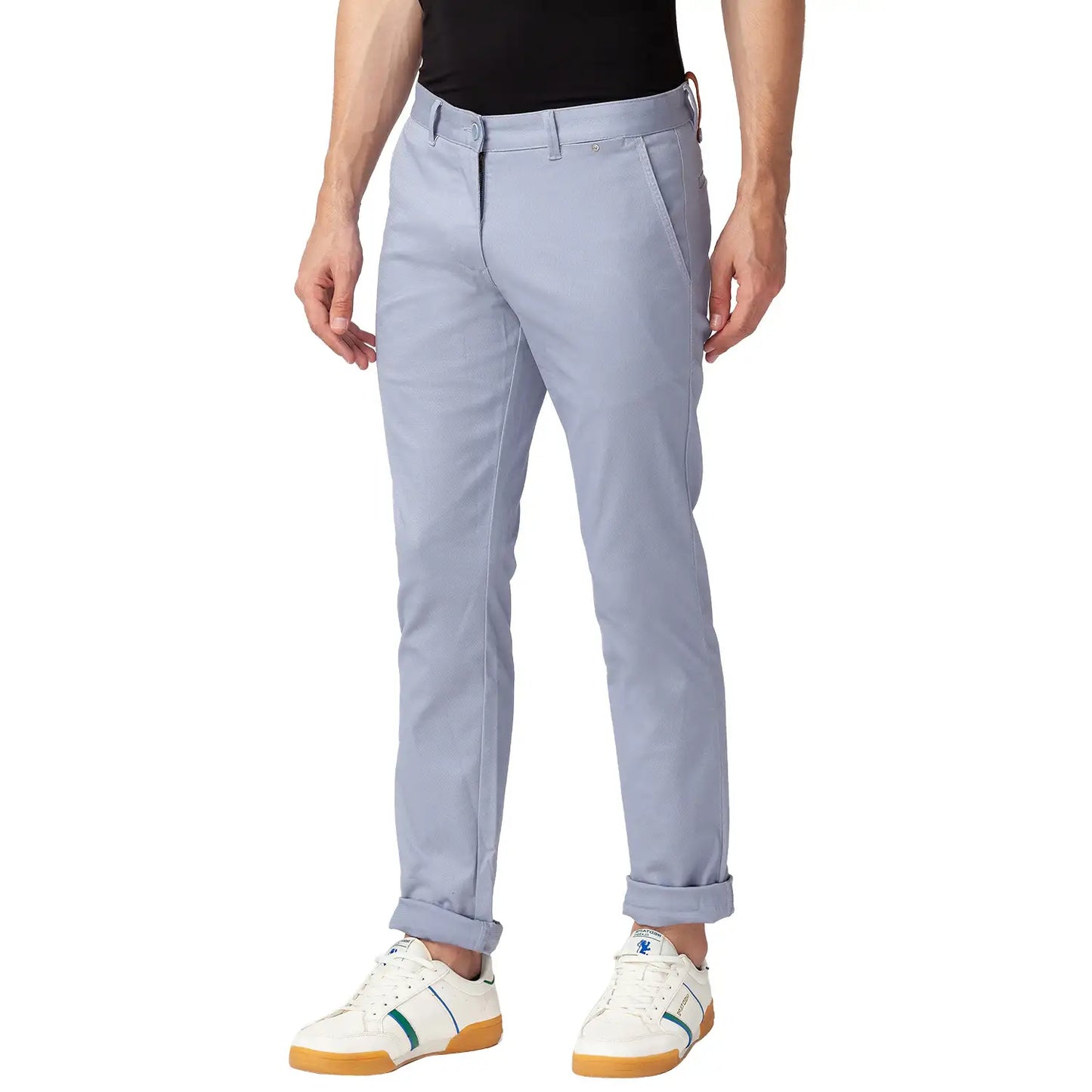 Men Tapered Fit Medium Grey Trouser