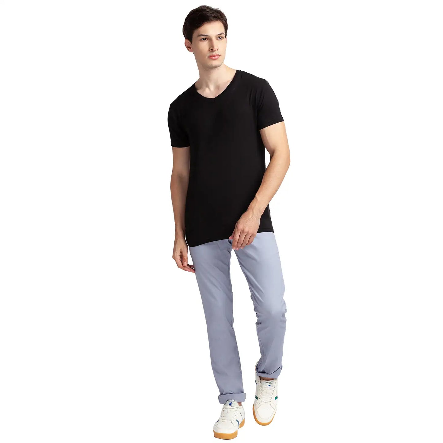 Men Tapered Fit Medium Grey Trouser