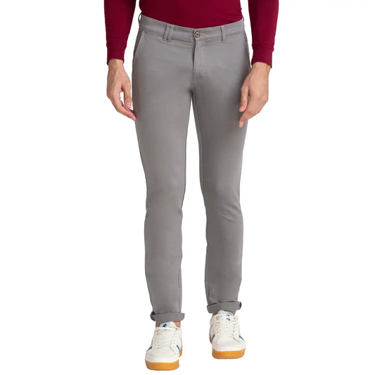 Men Slim Fit Medium Khaki Chinos