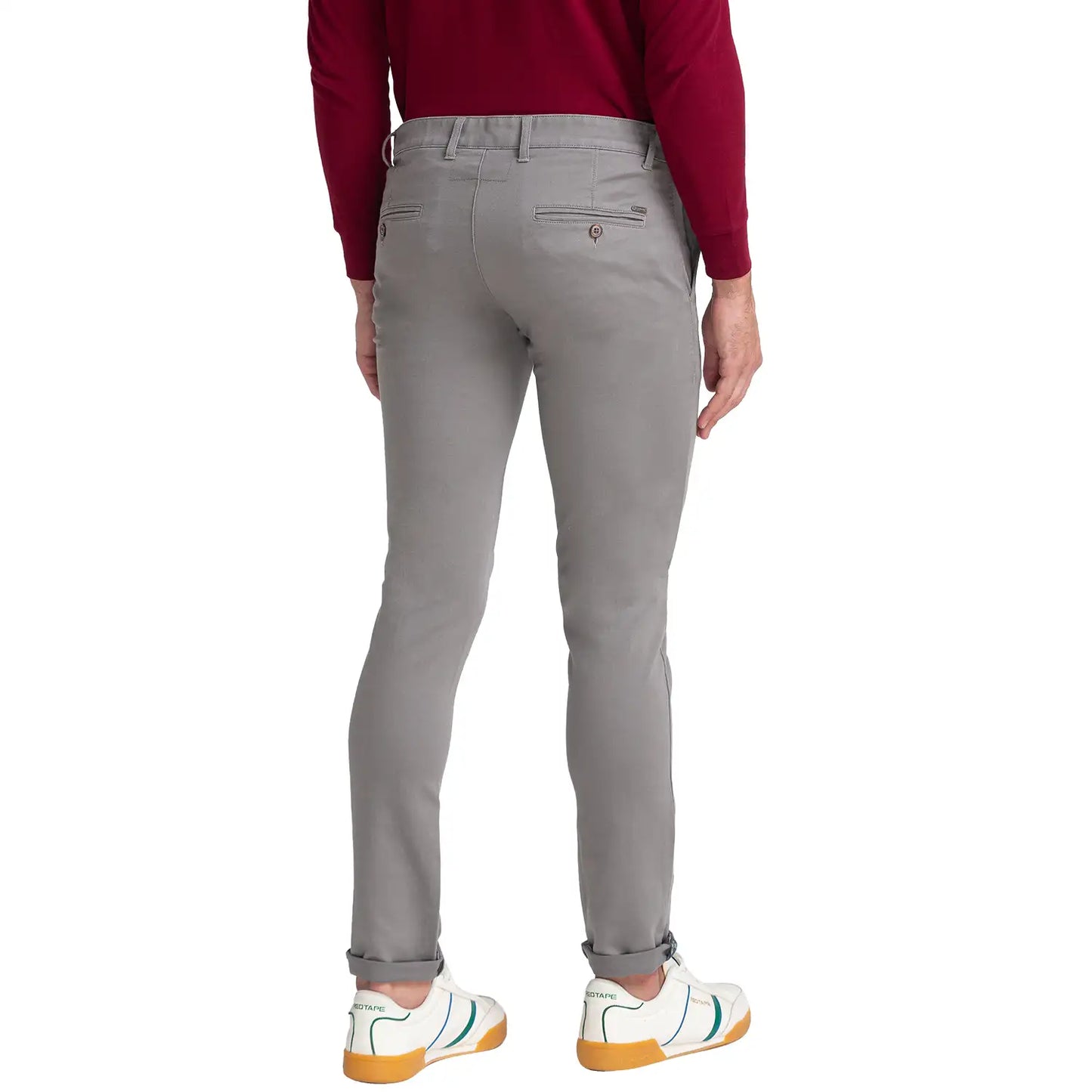 Men Slim Fit Medium Khaki Chinos