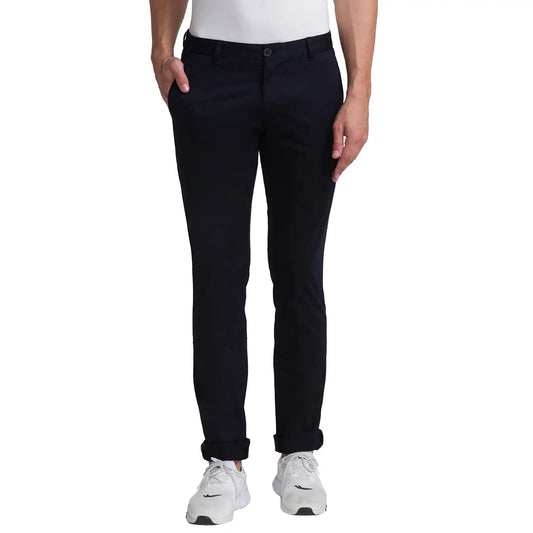 Men Tapered Fit Dark Brown Trouser