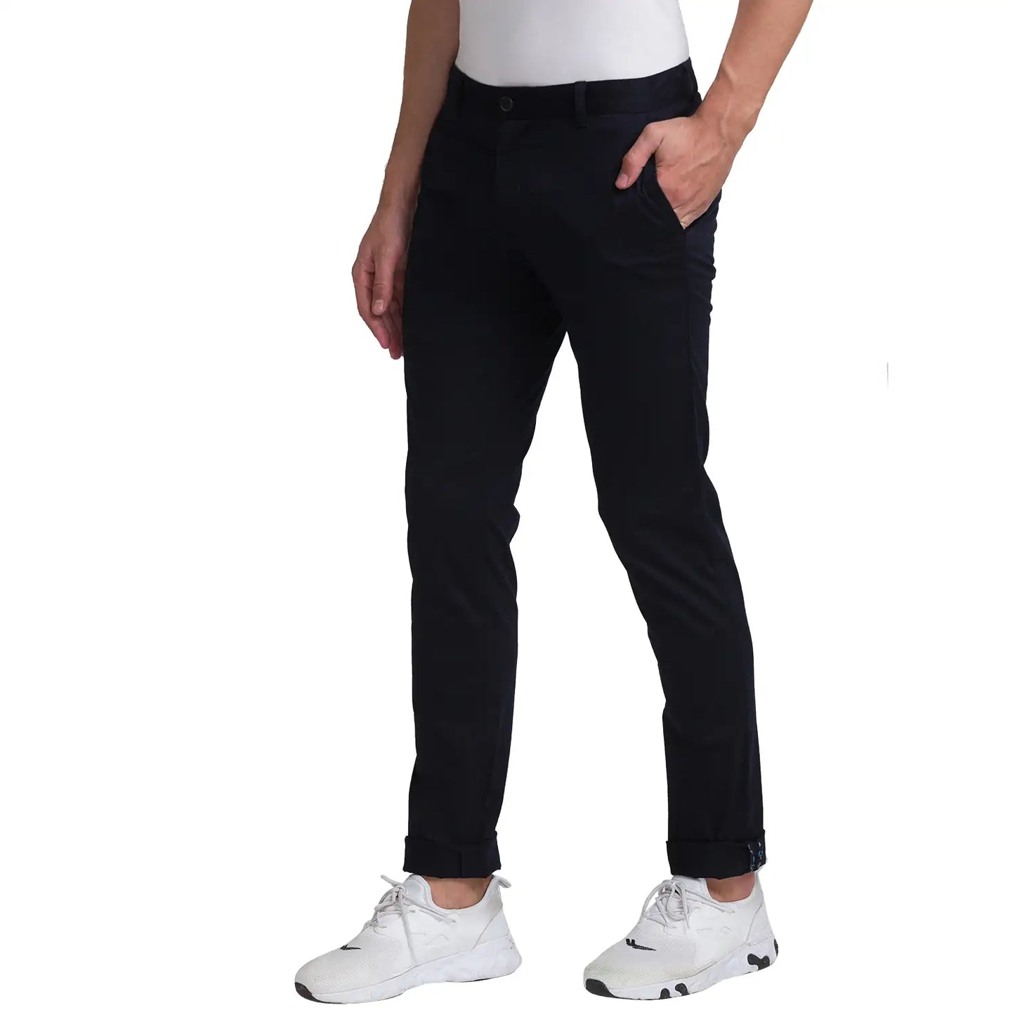 Men Tapered Fit Dark Brown Trouser