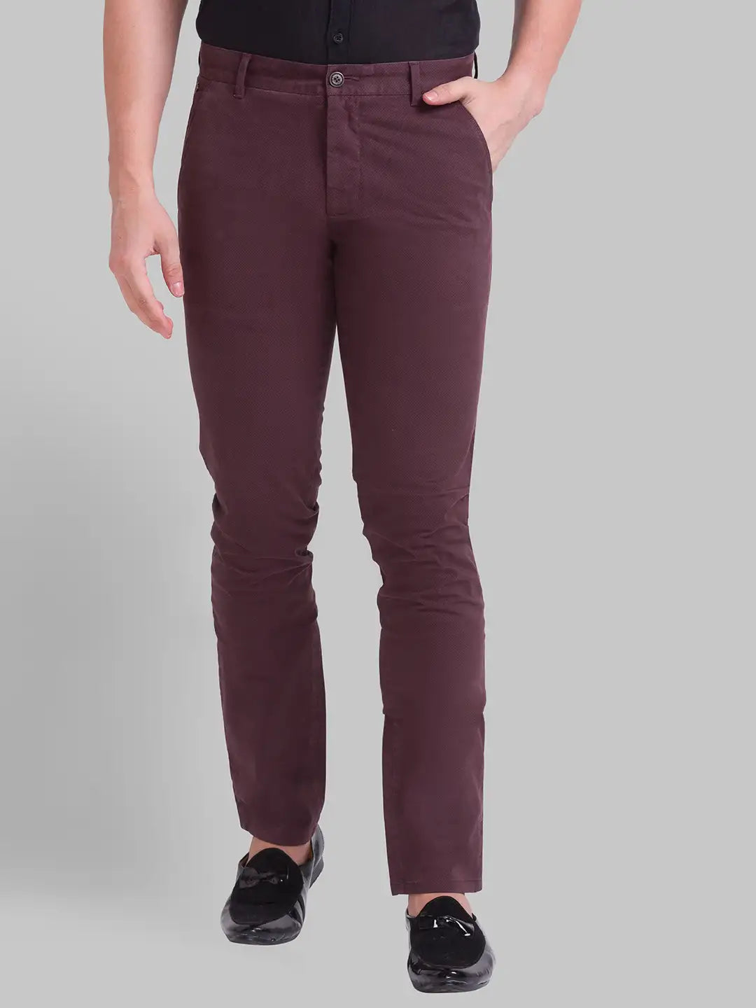 Men Tapered Fit Medium Grey Trouser