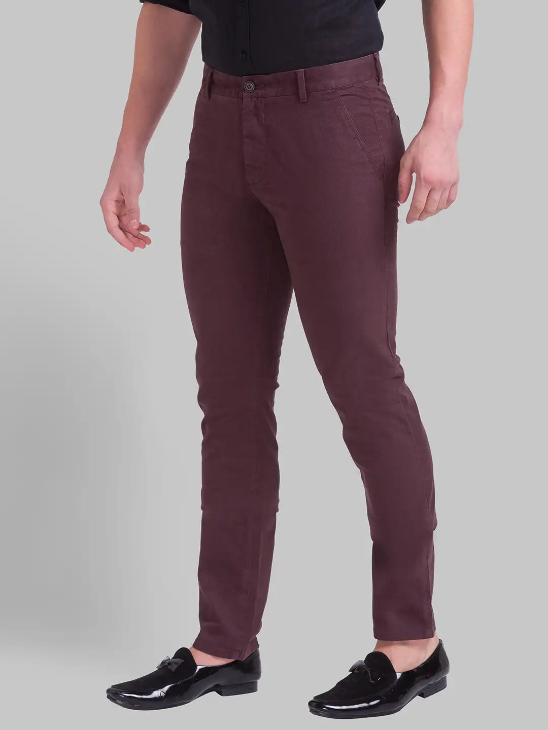 Men Tapered Fit Medium Grey Trouser