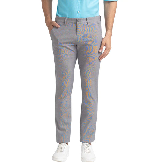 Men Tapered Fit Medium Blue Trouser