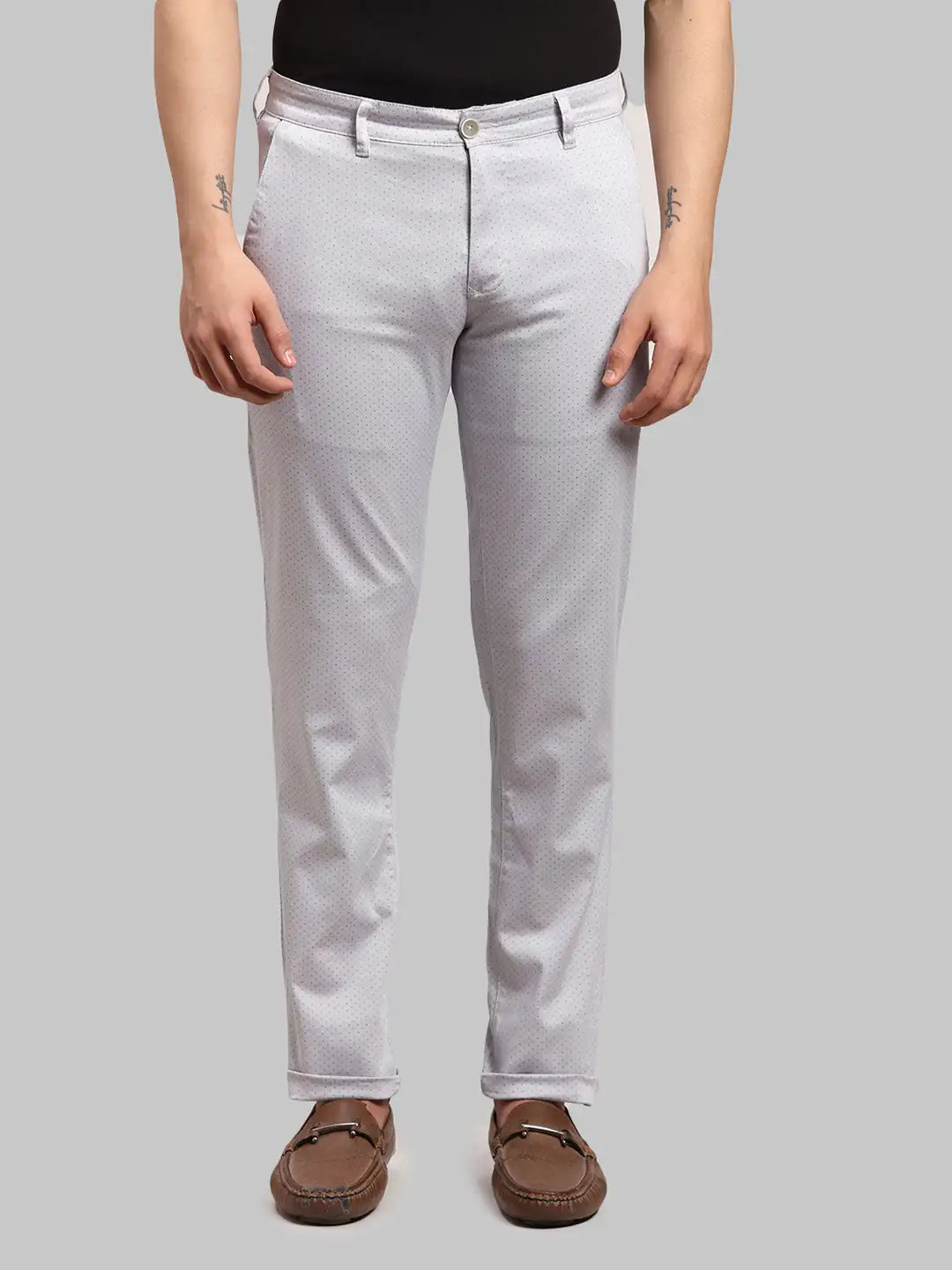 Men Tapered Fit Dark Green Chinos