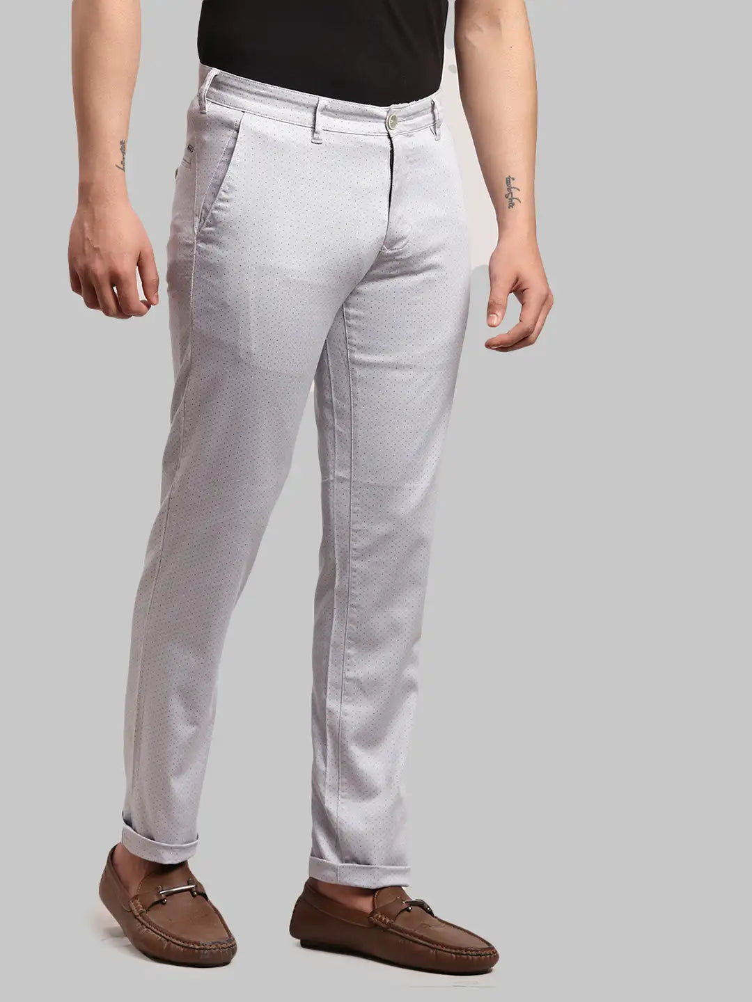 Men Tapered Fit Dark Green Chinos