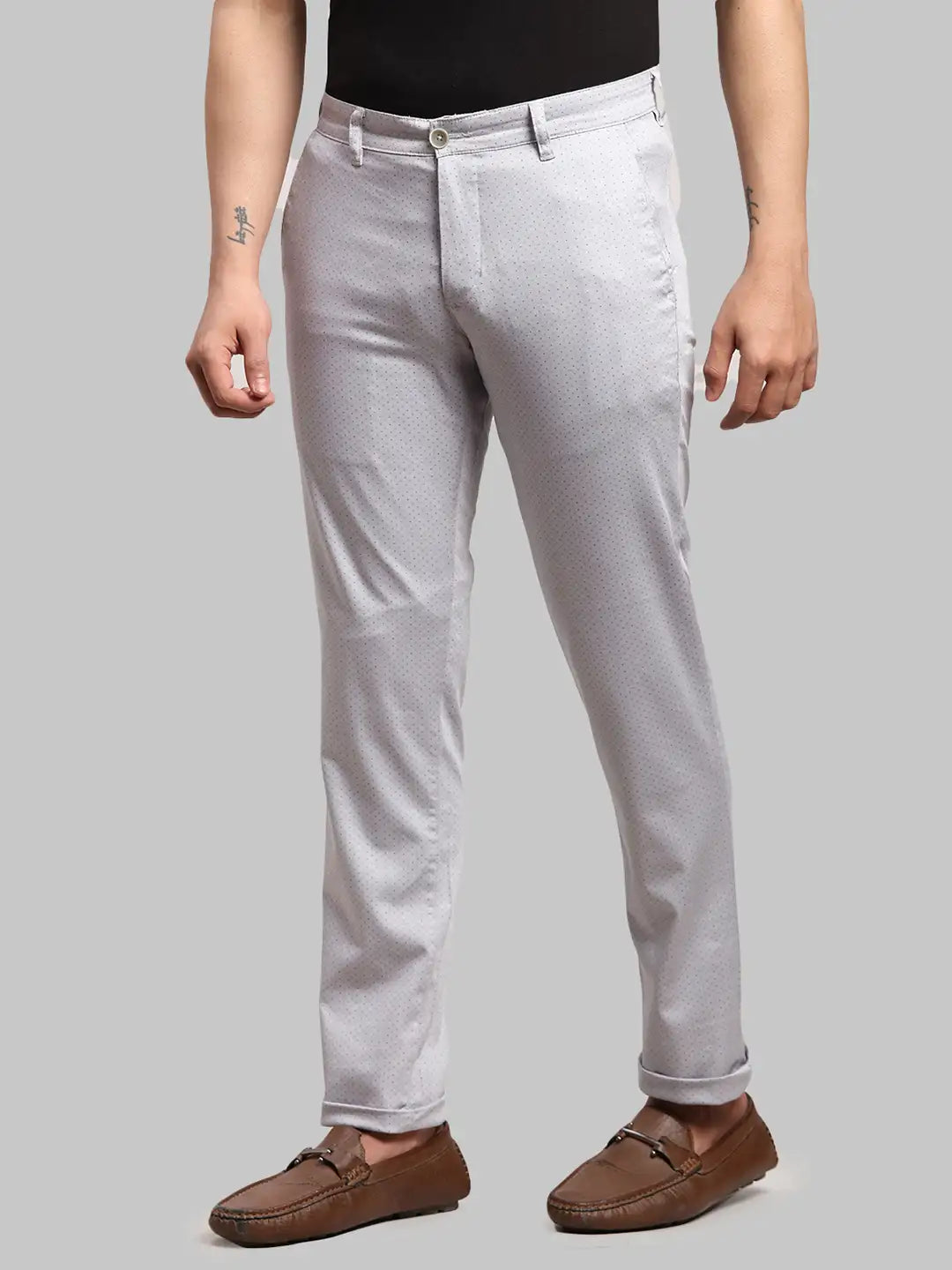 Men Tapered Fit Dark Green Chinos