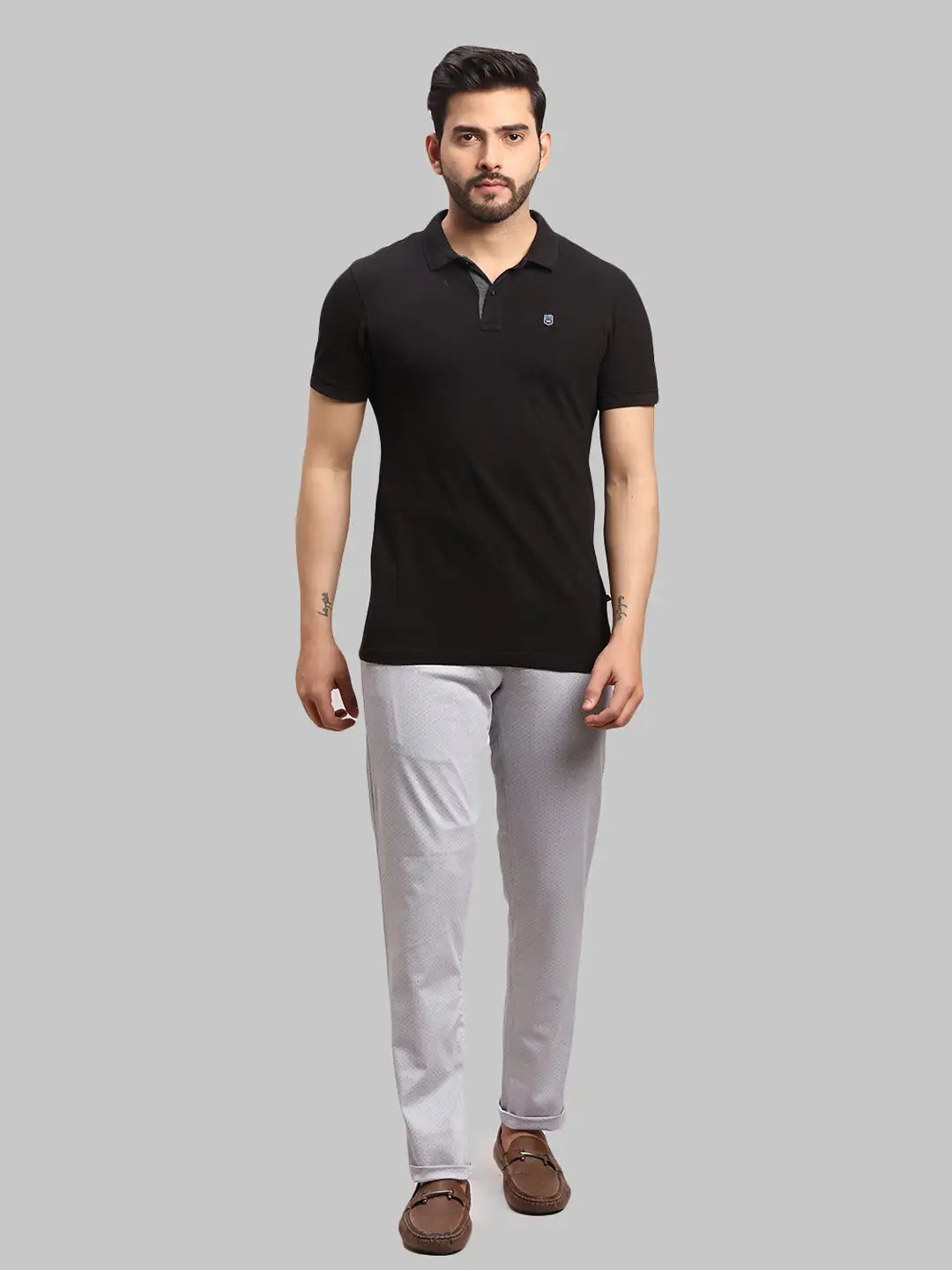 Men Tapered Fit Dark Green Chinos
