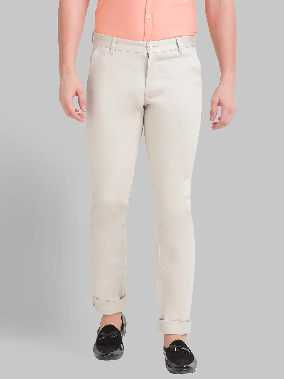 Men Tapered Fit Dark Grey Trouser