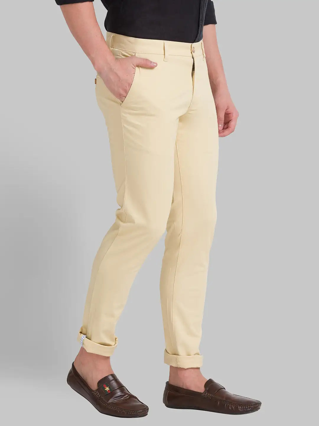 Men Tapered Fit Dark Grey Chinos