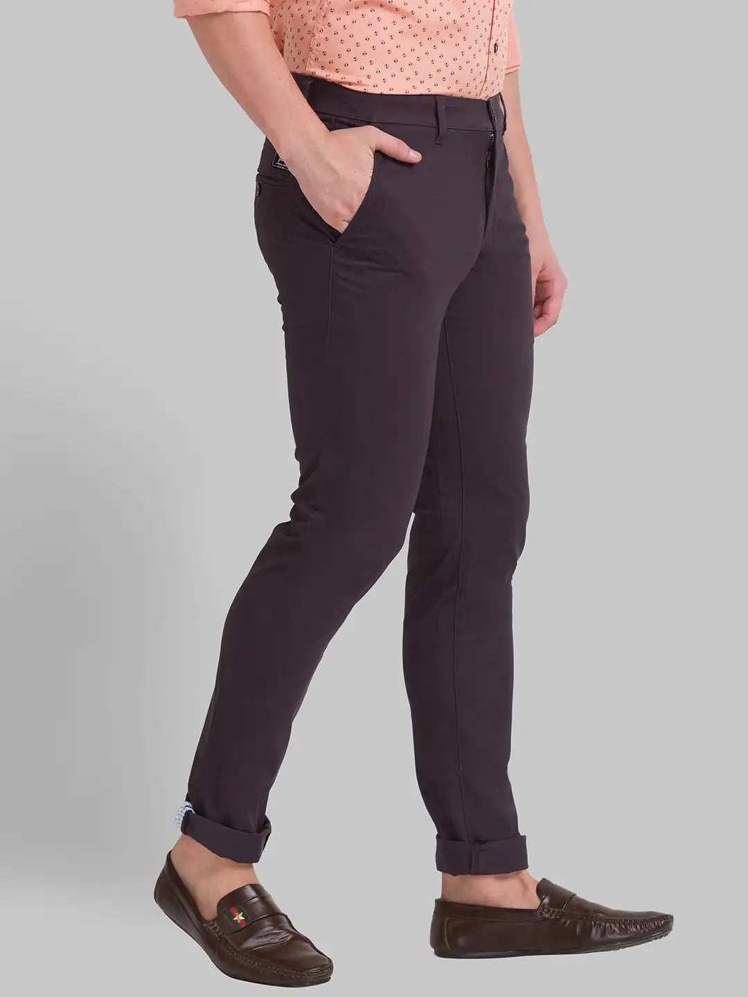 Men Tapered Fit Medium Khaki Chinos