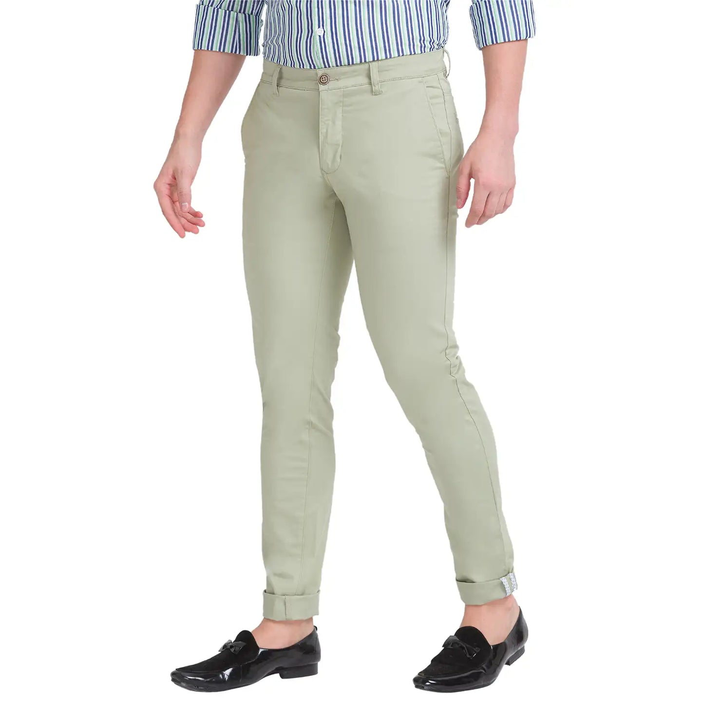 Men Tapered Fit Dark Khaki Trouser