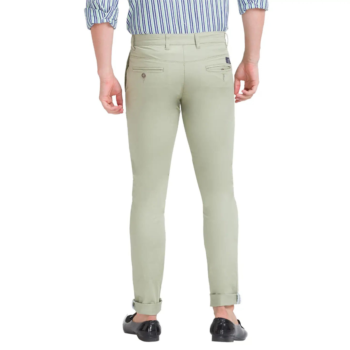 Men Tapered Fit Dark Khaki Trouser