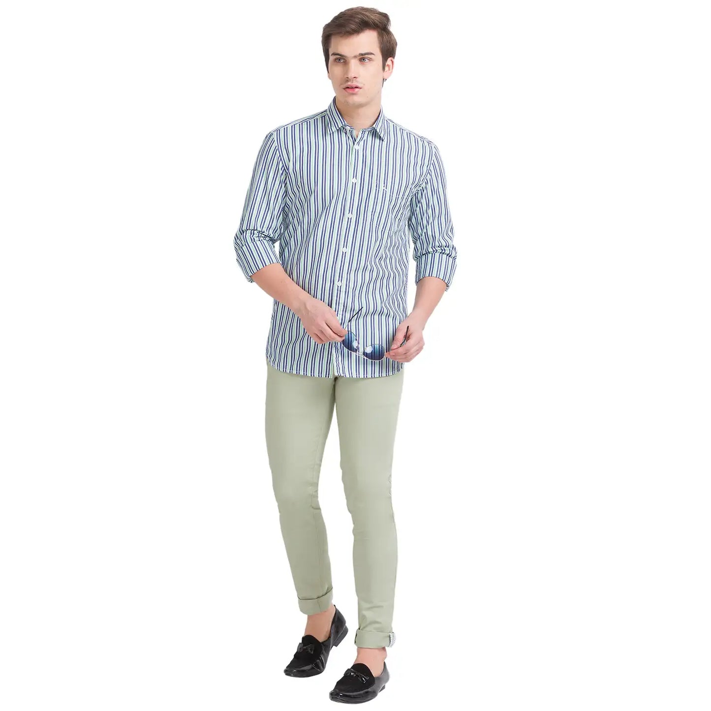 Men Tapered Fit Dark Khaki Trouser
