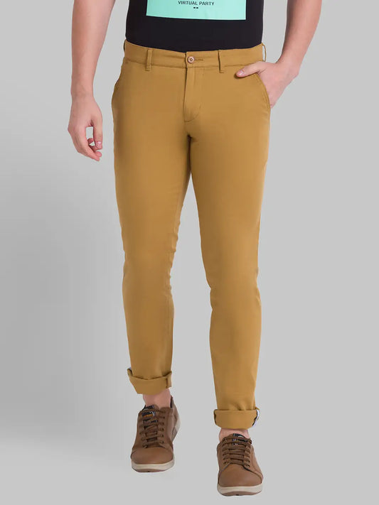Men Slim Fit Dark Green Trouser