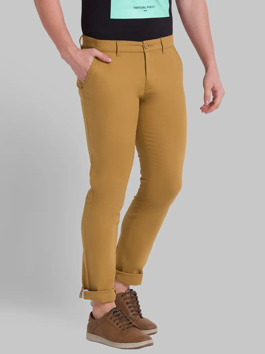 Men Slim Fit Dark Green Trouser