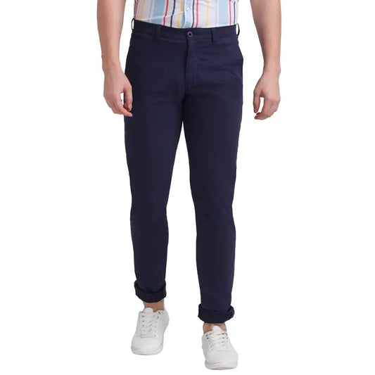 Men Lrt Fit Blue Trouser