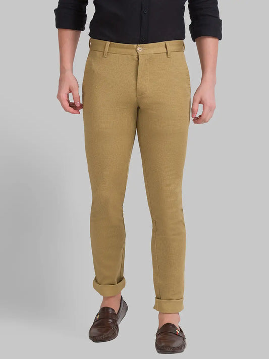 Men Slim Fit Dark Grey Chinos