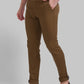 Men Slim Fit Medium Fawn Trouser