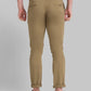 Men Slim Fit Dark Khaki Chinos