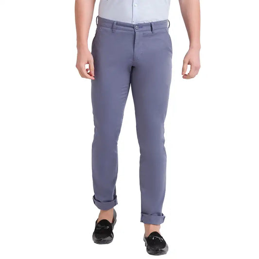 Men Slim Fit Khaki Trouser