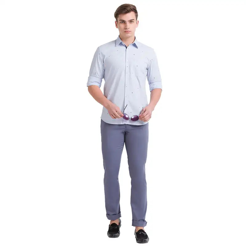 Men Slim Fit Khaki Trouser