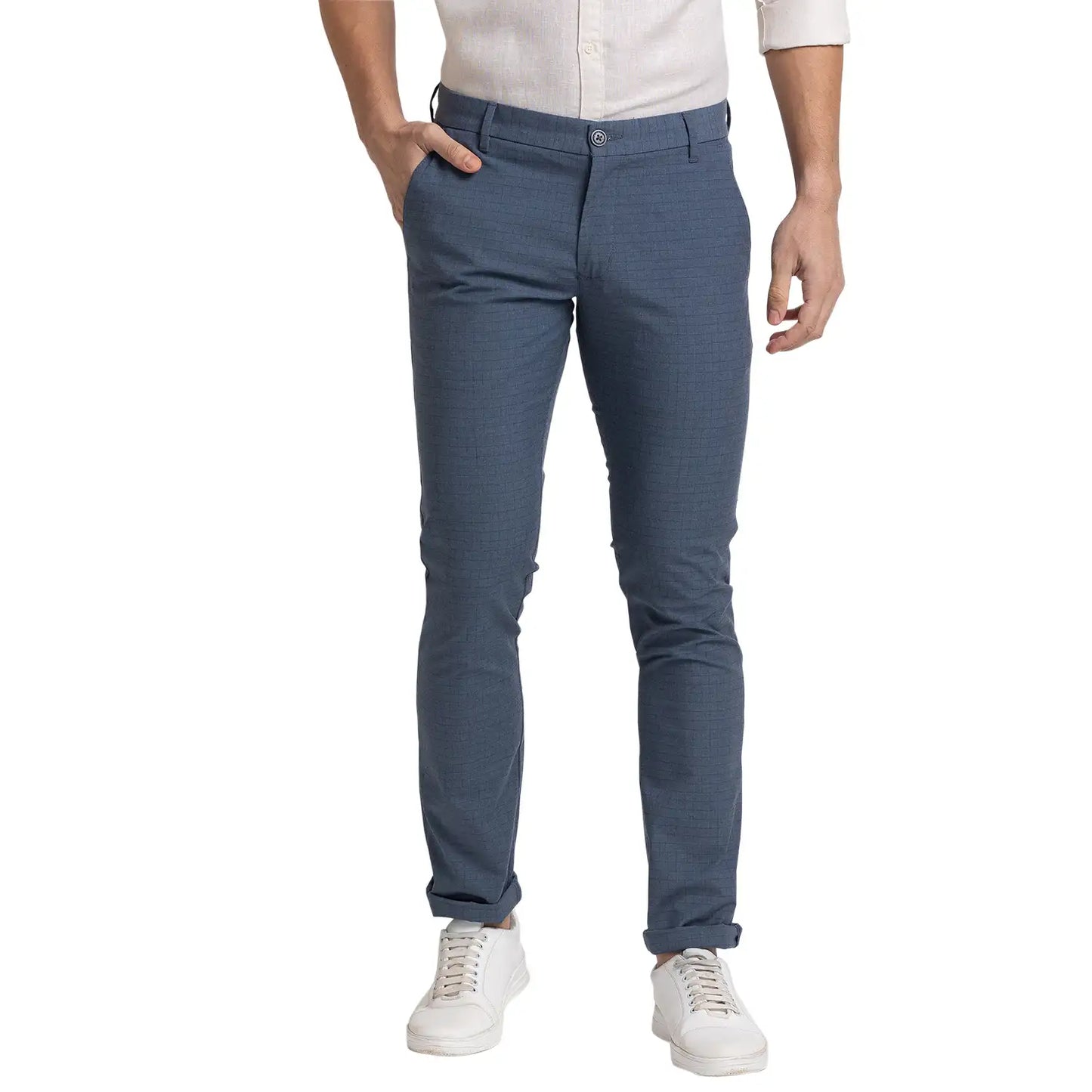 Men Regular Fit Blue Polo
