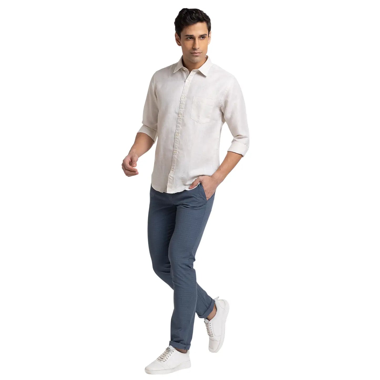 Men Regular Fit Blue Polo