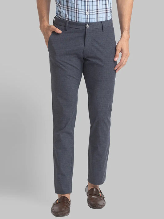 Men Tapered Fit Dark Blue Trouser