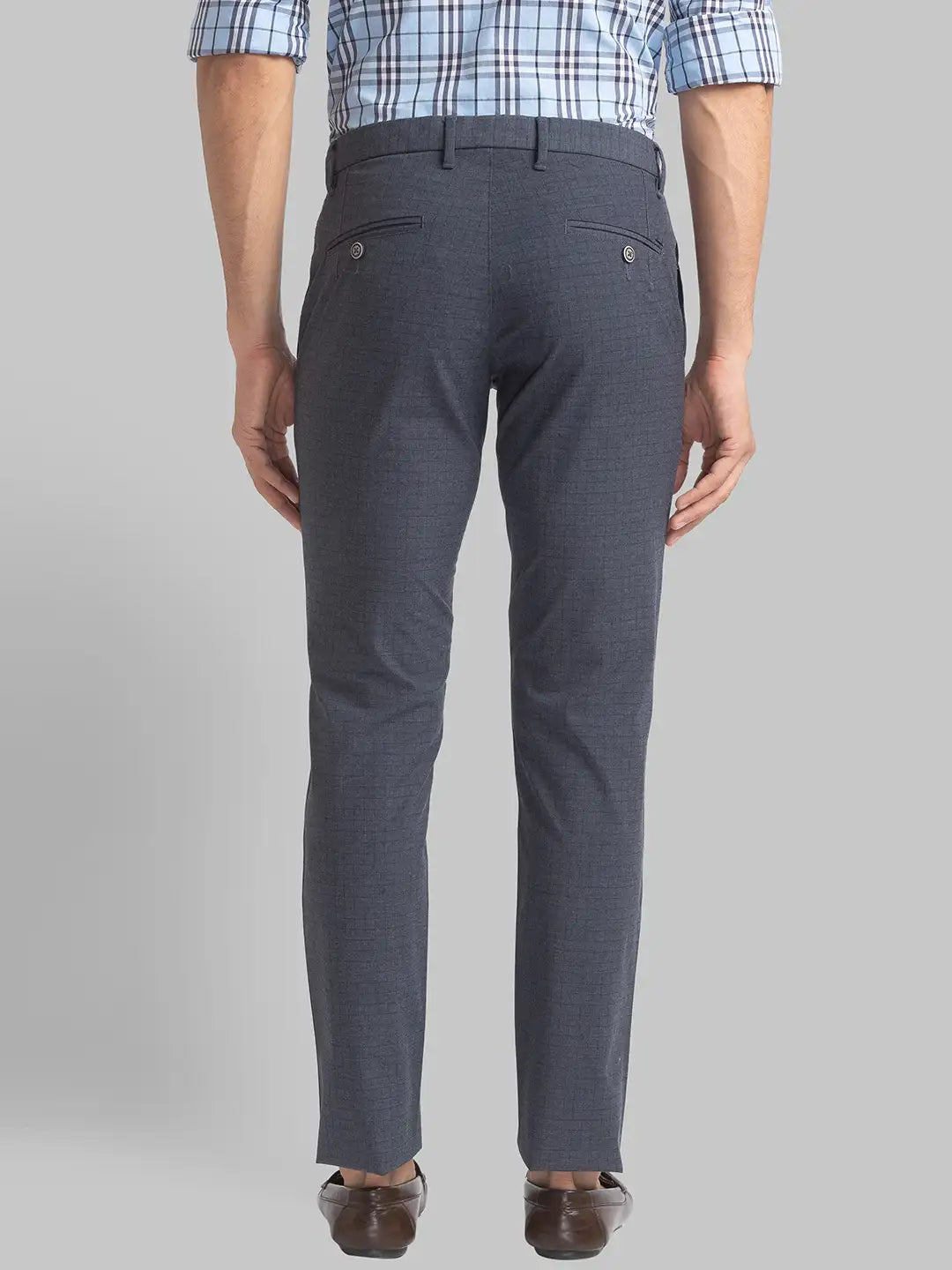 Men Tapered Fit Dark Blue Trouser