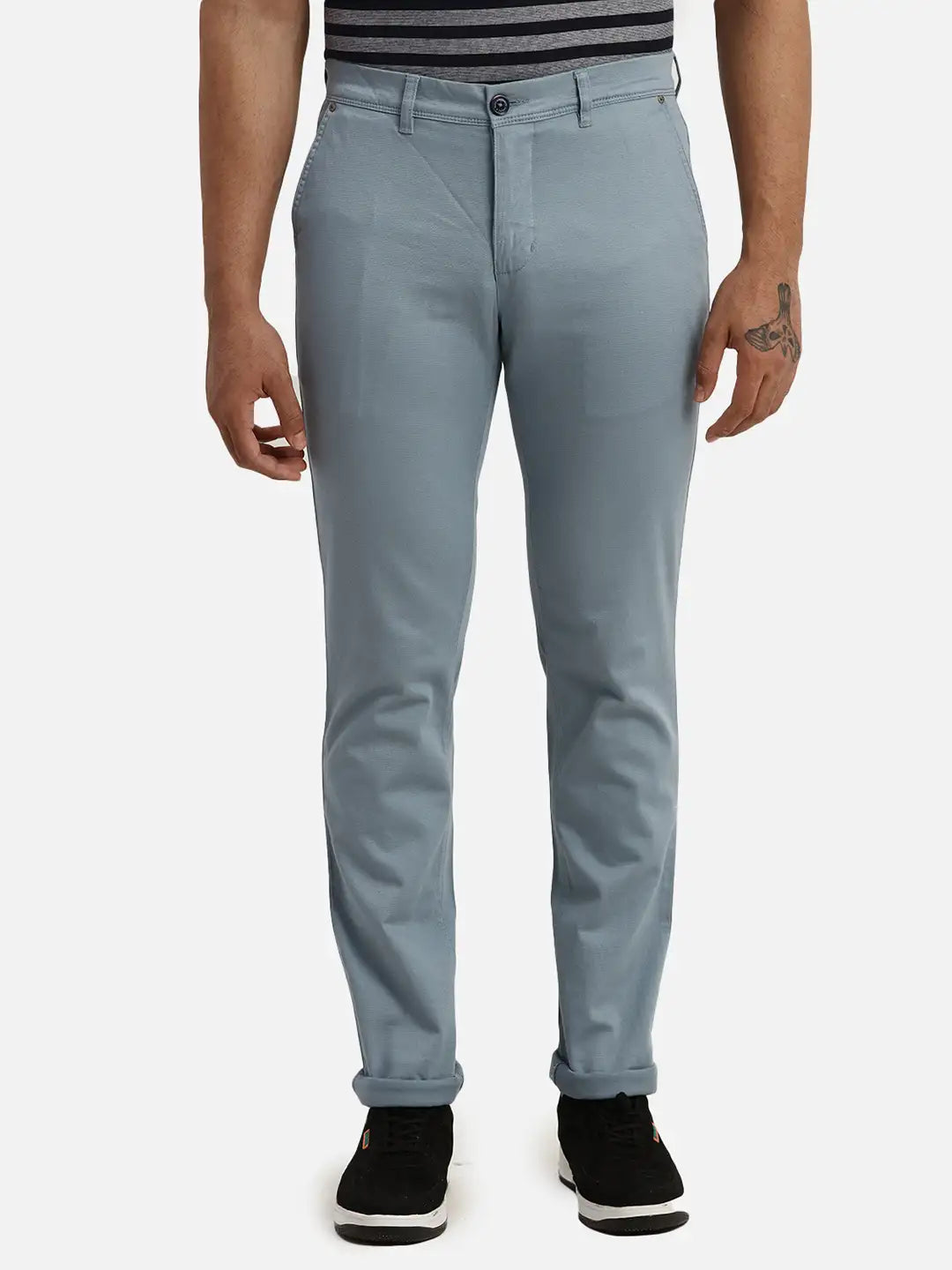 Men Low Rise Tapered Fit Brown Trouser