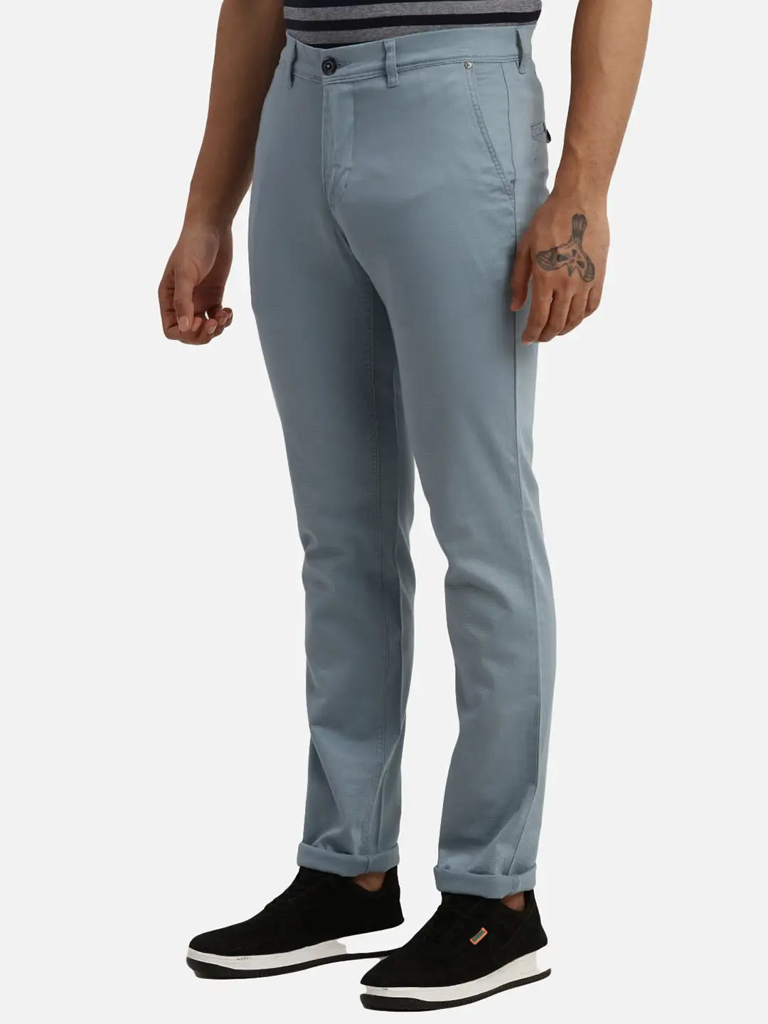 Men Low Rise Tapered Fit Brown Trouser