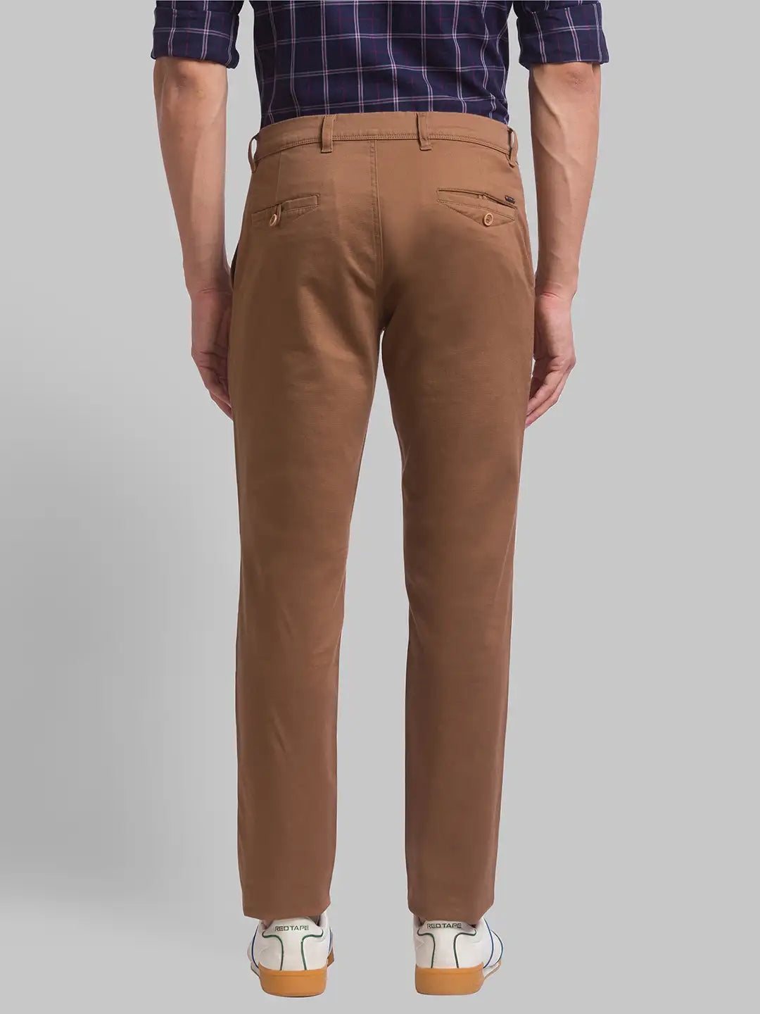 Men Tapered Fit Dark Red Chinos