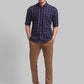 Men Tapered Fit Dark Red Chinos