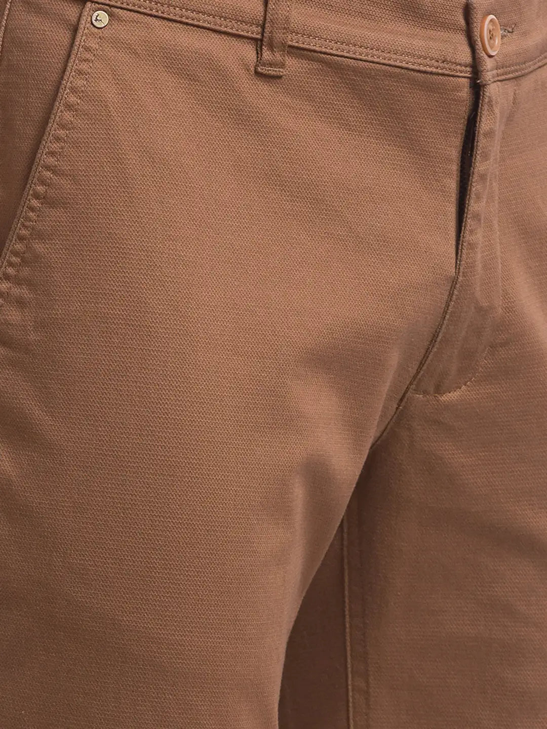 Men Tapered Fit Dark Red Chinos