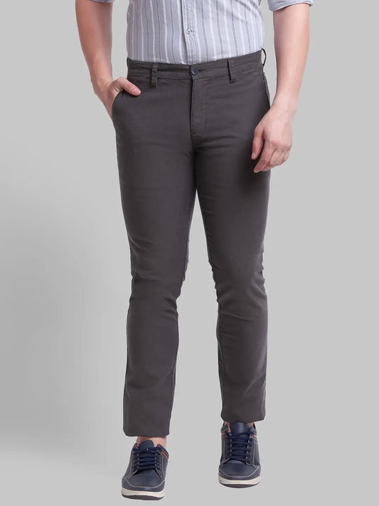 Men Tapered Fit Grey Chinos