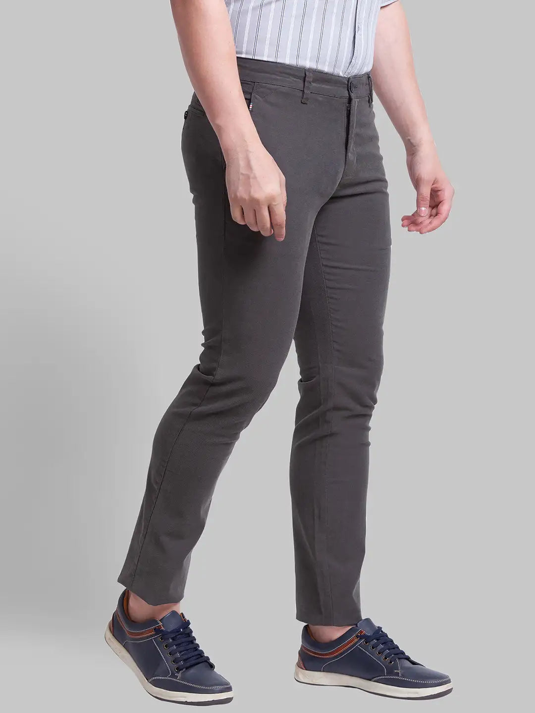 Men Tapered Fit Grey Chinos