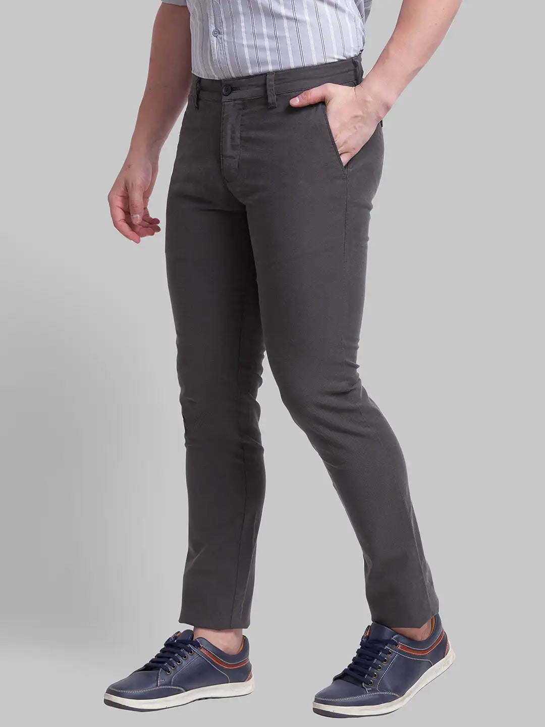 Men Tapered Fit Grey Chinos