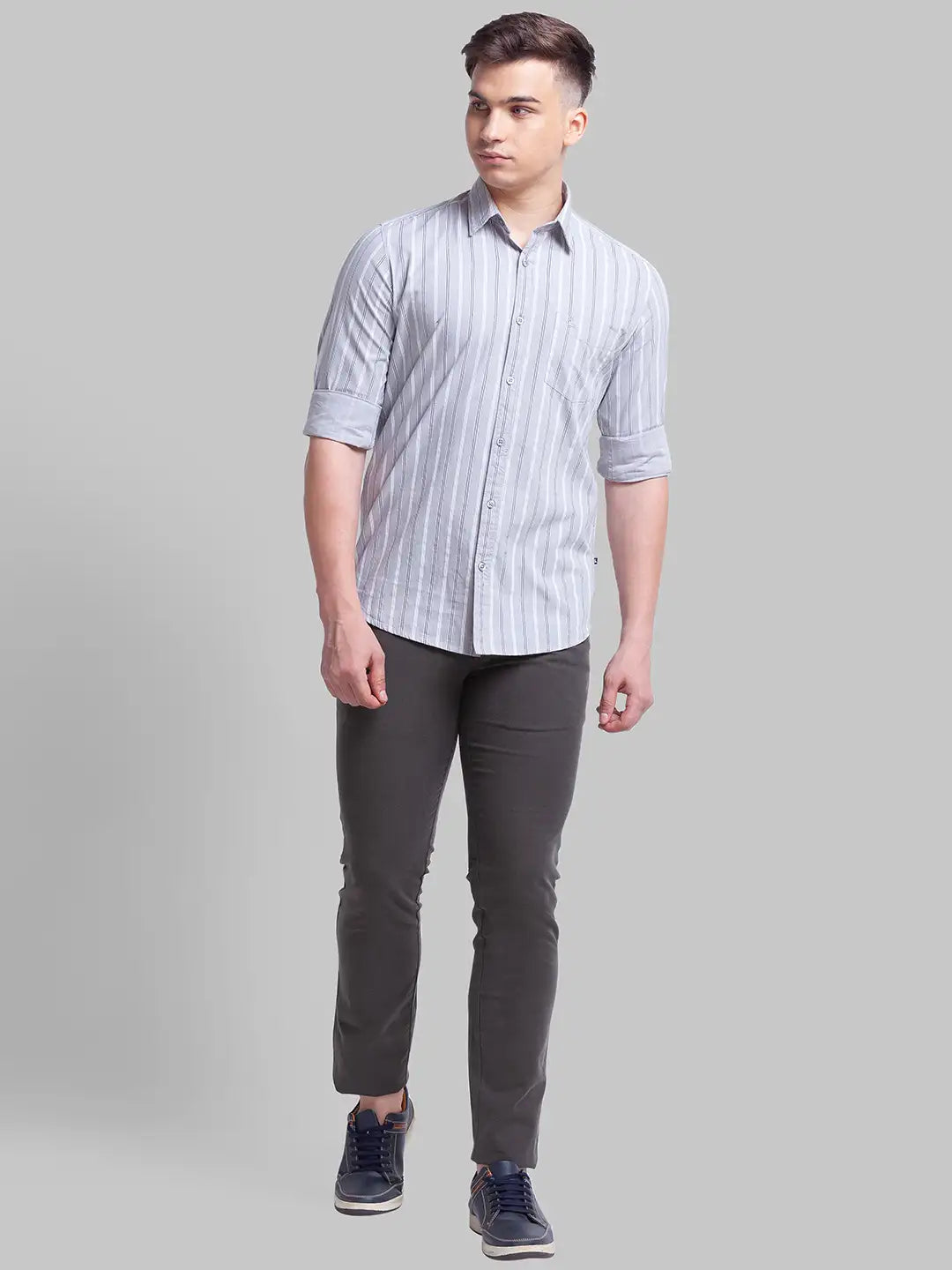 Men Tapered Fit Grey Chinos