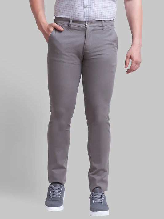 Men Tapered Fit Blue Trouser